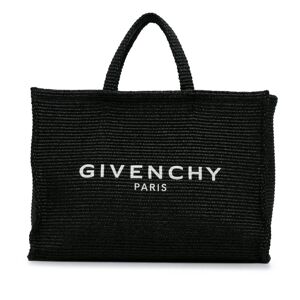 Pre-owned Givenchy Logo Raffia Tote Black