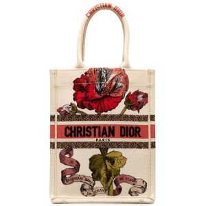 Christian Dior Pre-owned Dior Fleurs Bibliques Embroidery Vertical Book Tote Brown