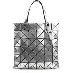 Damer Kvinder Japansk Issey Miyake Geometry Tote Bags Håndtaske Lingge Bag Travel silver