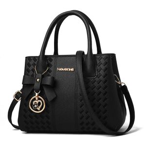 Punge og håndtasker til kvinder mode dame læder top håndtag (sort) black