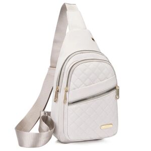 YANGFEIYU Lille Sling Rygsæk Dame Brysttaske Casual Messenger Bag Rejse Lille Satchel Taske hvid white