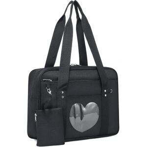 Ita Bag Heart Japansk Skoletaske Stor Anime Skuldertaske Kawaii Håndtaske Til Kvinder A916-171 Black