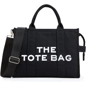 Den nya The Tote Bag Damer Canvas Tote Bags Thicken Canvas Crossbody axelväskor med dragkedja og axelrem for arbejde Skolresor Shopping