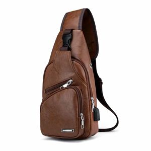 Megabilligt Skulder taske mænds skulder taske kryds krops taske læder lyse brun