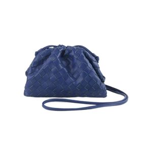 Pu vævet taske Satchel Cloud Mini læder clutch taske - Perfet navy blue