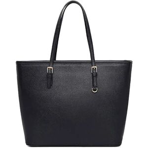 Håndtasker til kvinder, sort taske, stor pung, skuldertaske til kvinder, elegant pung, justerbart indkøbsrum med lynlås - Perfet