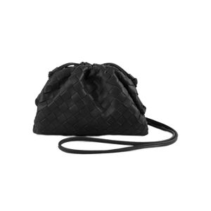 Pu vævet taske Satchel Cloud Mini læder clutch taske - Perfet Black