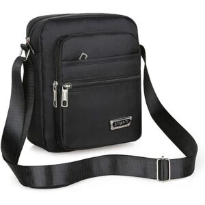 Mænd Crossbody Tasker Skuldertaske SORT 6 Lynlåse 6 Lynlåse black 6 zippers-6 zippers