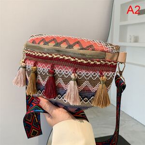 Jettbuying Væve Crossbody Tasker Kvinde Tassel Taljetaske Retro Læder Shou A2 one size