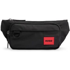 HUGO Recycled-fabric belt bag with red logo label