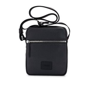 HUGO Faux-leather reporter bag with rubberised logo patch