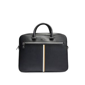 Boss Faux-leather document case with signature stripe