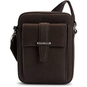 Boss Leather reporter bag with branded trims