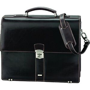 ALASSIO 47022 MONACO briefcase with shoulder strap, leather, dark brown