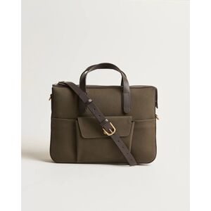 Mismo M/S Canvas Briefcase Army/Dark Brown men One size Grøn