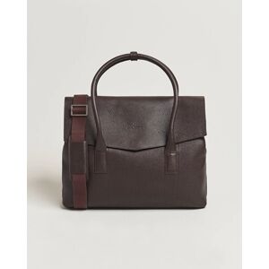 Oscar Jacobson Overnight Leather Bag Dark Mud Brown men One size Brun