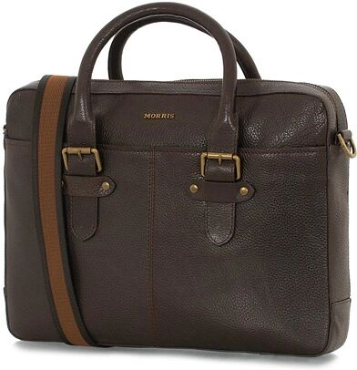 Morris Gene Leather Briefcase Dark Brown men One size Brun