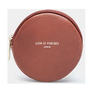 Lion of Porches Monedero circular 100% piel Ladrillo