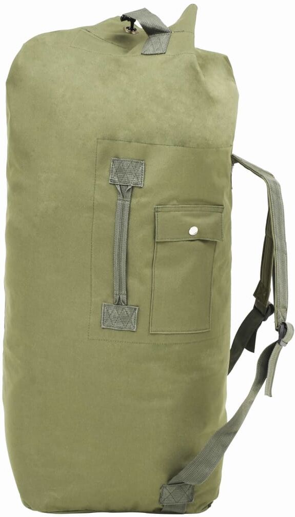 vidaXL Bolso de lona estilo militar 85 L verde oliva