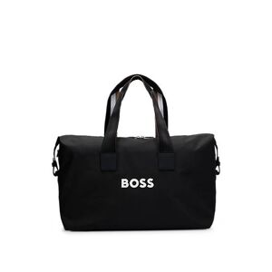 Boss Contrast-logo holdall with signature-stripe handles