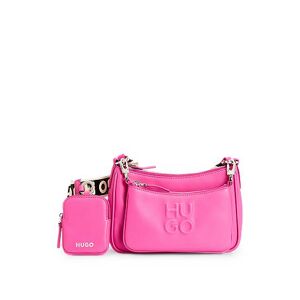 HUGO Crossbody bag with detachable pouches and debossed branding