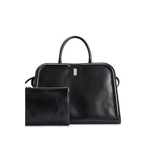Boss Leather tote bag with detachable pouch