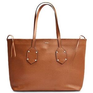 Boss Grained-leather shopper bag with whipstitch details