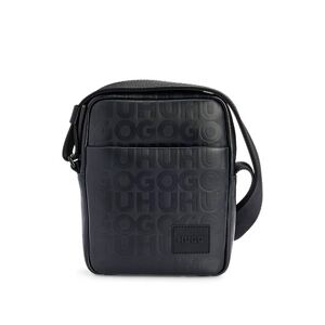 HUGO Reporter bag in faux leather with repeat-logo motif