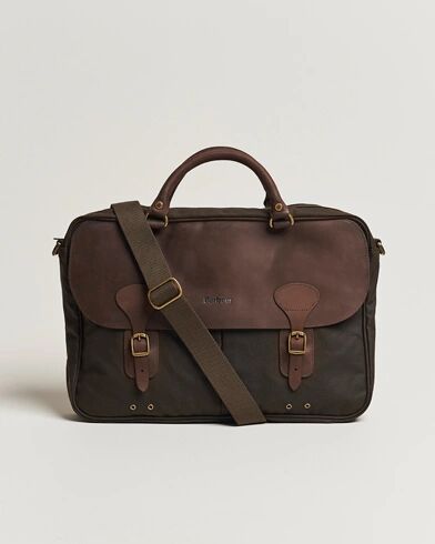 Barbour Wax Leather Breifcase Olive