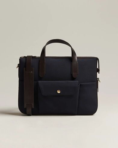 Mismo M/S Nylon Briefcase Navy/Dark Brown