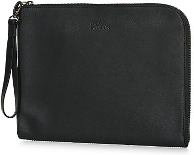 Oscar Jacobson Kenny Saffiano Leather Portfolio Black