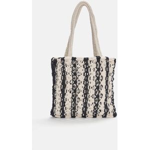 Pull&Bear Sac Cabas Rayures Macramé Noir M female - Publicité