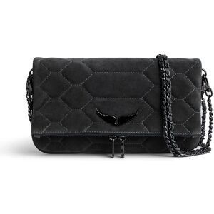 Zadig&Voltaire Pochette Rock Suede Matelassée Bleu De Gris - Femme - Publicité