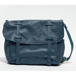 - Sac besace en Cuir pailleté Bernie Glitter bleu pétrole - 35x16x23 cm Pétrole