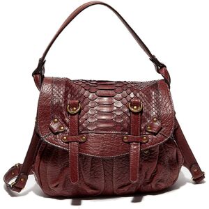 Abaco Paris - Sac épaule en Cuir d'Agneau & Python Mini Jamily bordeaux - 25x22x7 cm Bordeaux - Publicité