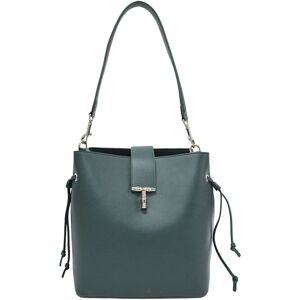 Texier - Sac seau Refente de Cuir Argane vert - 26x26.5x15 cm Vert - Publicité