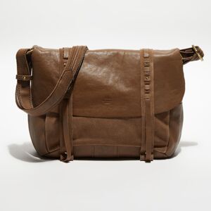 - Sac besace en Cuir Bernie marron - 32x22x10 cm Marron