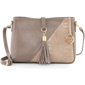 Mia tomazzi - Sac bandoulière en Cuir taupe - 23x16x11 cm Taupe - Publicité