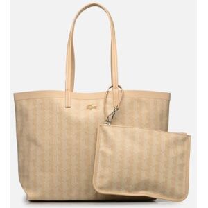 Monogram Print Cotton Tote par Lacoste Beige T.U Sacs - Publicité