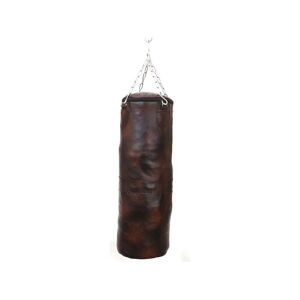 Vente-unique.com Petit sac de frappe vintage en cuir - H. 76 cm - Marron - TYSON