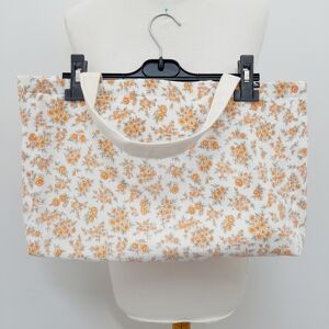 Sac cabas fleuri- Upcycling - La Malle aux Trésors  Orange - Publicité