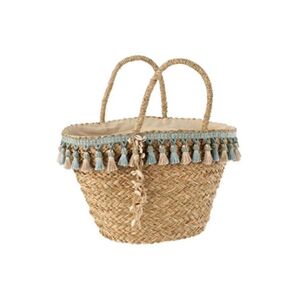 GENERIQUE Sac de Plage Flo 56cm Naturel & Bleu - Publicité