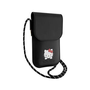 Hello Kitty Pochette Téléphone Bandoulière Cordon Nylon Tressé 60 cm Noir - Publicité