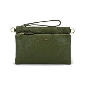 David Jones Sac à main pochette bandoulière en cuir de vachette Vert kaki - Publicité