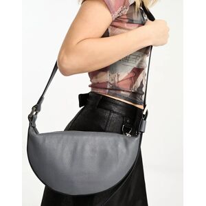 AllSaints - Sac bandouliÃ¨re demi-lune en cuir - Gris Gris One Size female - Publicité