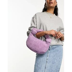 - Sac Ã  main en shearling avec poignÃ©e Ã  nauds - Lilas-Violet Violet One Size female