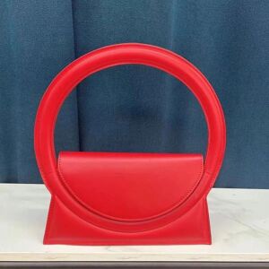 24x12.5x5.5 Cm - Rouge - Sacs À Main De Marque Supérieure Pour Femmes, Grand Sac Rond À Poignée, Pochette Design De Luxe En Cuir Pu, Sacs À Bandoulière Pour Dames, - Publicité