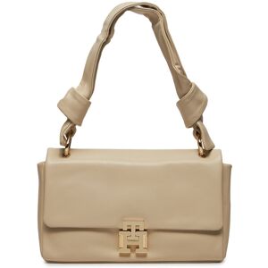 Sac à main Tommy Hilfiger Pushlock Leather Shoulder Bag AW0AW15685 Cream 0K4 - Publicité