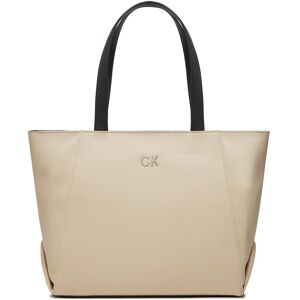 Sac à main Calvin Klein Jeans Re-Lock Seasonal Shopper_Canvas K60K611446 Dk Ecru PC4 - Publicité