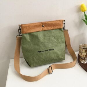 LOULOUAVO Sacs à bandoulière Vintage en papier Kraft pour femmes, petit sac à bandoulière de couleur unie, sac seau écologique - Publicité